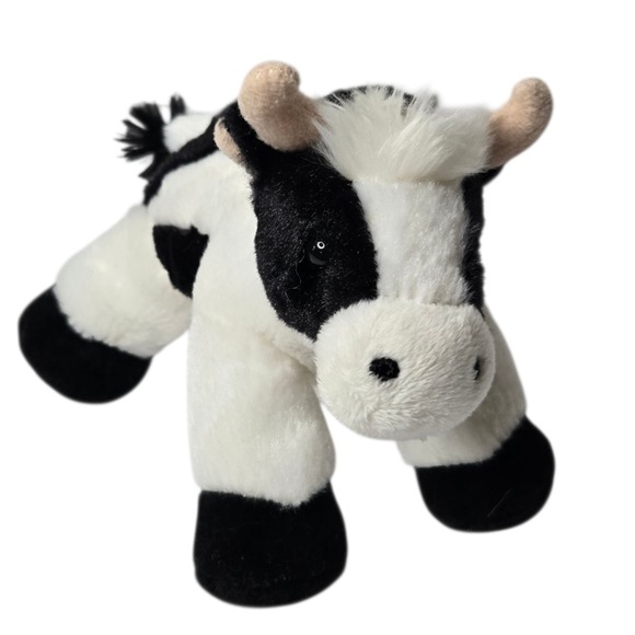 Aurora Mini Moo Plush Cow 7" Mini Flopsie Farm Animal Stuffed Toy Black White - Picture 7 of 9